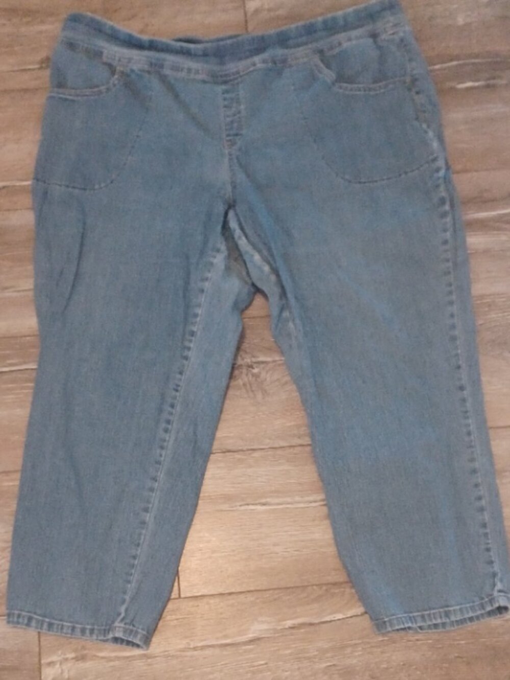 PLUS Petite terra & Sky Stretch Blue Denim Jeggings w/Pockets Tapered leg 2X